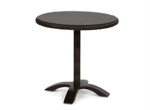 Hand Woven Bistro Table With Tempered Glass Top